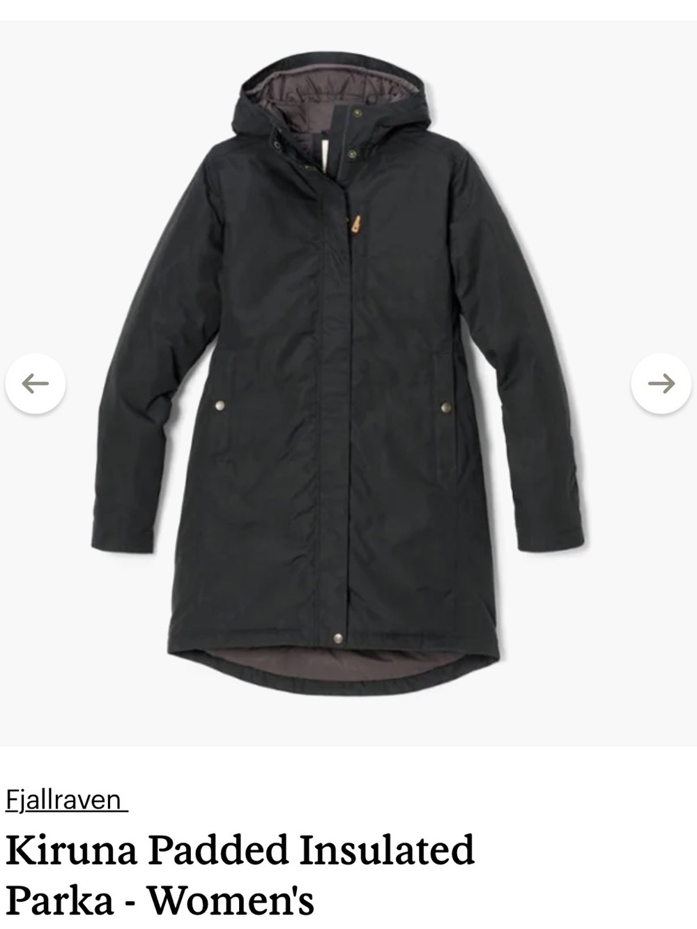 Fjallraven Women's Kiruna Padded Parka in Black
